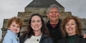From left:Henry and Claire Cooper attended the Anzac Day dawn service with John and Jane Anderson.