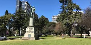 A number of statues in Hyde Park,Sydney,have been defaced by protesters.