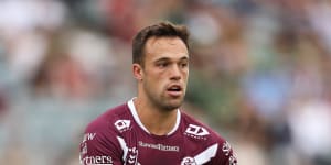 Luke Brooks feels the pressure is off him at Manly.