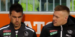 The Pies have been struck down by a number of injuries across the last two seasons,including missing Jordan De Goey (right),for their finals campaign.