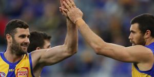 West is best:Eagles Jack Darling and Josh Kennedy.