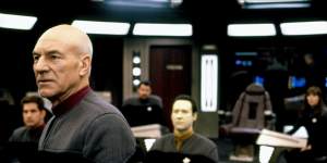 As Captain Jean-Luc Picard in 2002’s Star Trek:Nemesis.