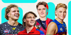 Up-and-coming AFL stars from Queensland clubs:Sam Marshall,Levi Ashcroft,Bailey Humphrey and Jed Walter