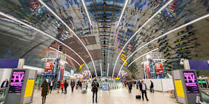 A silver lining:Frankfurt Airport Railway Station.
