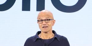 Microsoft chief executive Satya Nadella introduces the new AI-focused line of devices.