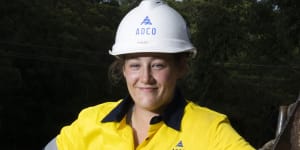 Second-year carpentry apprentice Marlee Morris says young tradies need help joining and staying in the industry.