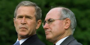 George W. Bush with John Howard in Washington DC on the eve of the September 11,2001 attacks. 