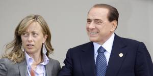 Pictured together in 2009,Giorgia Meloni served as youth minister in Silvio Berlusconi’s government.