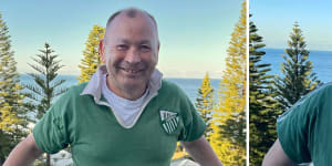 Eddie Jones was presented this week with his old Randwick jersey,found at the home of the late Jeffrey Sayle.
