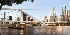The design for the Neville Bonner Bridge connecting Queen’s Wharf with South Brisbane.