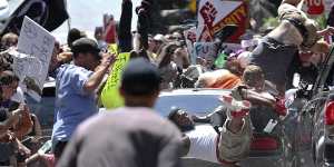 The Unite the Right rally in Charlottesville,Virginia,in which one protester was killed.