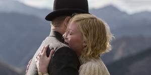 Jesse Plemons,left,and Kirsten Dunst in a scene from The Power of the Dog.