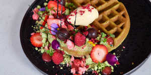 Matcha waffle. 