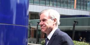 Victorian Liberal Party president Michael Kroger leaves the Federal Court after taking on his party's biggest donor,the Cormack Foundation.