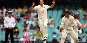 Australia’s Pat Cummins in the fourth Ashes Test of the 2021-22 series.