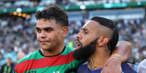 Latrell Mitchell and Josh Addo-Carr after the game.