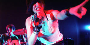 Singer Karen O from New York punk band the Yeah Yeah Yeahs at the Metro Theatre in 2002.