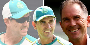 The faces of Justin Langer.