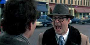 Inauspicious encounter:Murray and Stephen Tobolowsky,as insurance salesman Ned Ryerson.