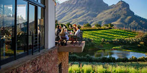 Bartinney Wine Estate,on the slopes of the Botmaskop Mountains.