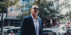 Restaurant owner Al Yazbek arrives at Downing Centre Local Court on Thursday.