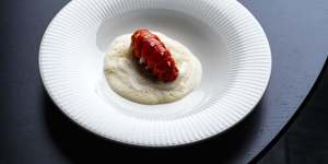 Aggressively delicious:Butter-poached marron with a custard made from the shellfish'"mustard".
