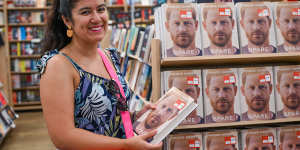 Cynthia Lopez,35,bought Harry’s book in Melbourne on Wednesday.