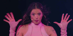 Pop singer DARA performs'Bangaranga'in the 70th Eurovision contest in Vienna.