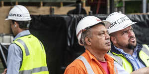 Workers were evacuated from the construction site,and SafeWork NSW has launched an investigation. 