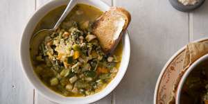 Soup for the soul:Add any herbs to the stock to enhance this chicken and barley soup.