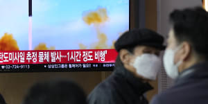 North Korea fires intercontinental ballistic missile in its likely largest test ever