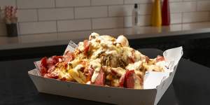 Crazy fries with beef brisket.
