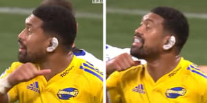 Ardie Savea and the incident in question.