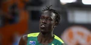 Australian Joseph Deng eased into the semi-finals of the 800m at the world championships.