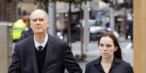 Former Super Retail Group chief legal officer and company secretary Rebecca Farrell arriving at the Federal Court on July 31.