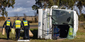 Thirteen children were taken to hospital after the Exford Primary School bus crash.