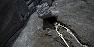 Pompeii find shows man crushed trying to flee Mount Vesuvius eruption