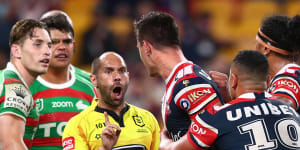 Latrell Mitchell’s hit on Joey manu last year stoked tensions.