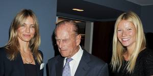 Cameron Diaz,Prince Philip and Gwyneth Paltrow at the launch of Mayfair’s The Arts Club in 2011.