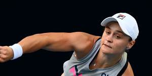 Ashleigh Barty puts in the hard work on Saturday ahead of her latest Australian Open bid.