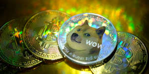 Dogecoin’s value was bumped up after a tweet by Elon Musk. (This is an artist’s impression not a real coin.) 