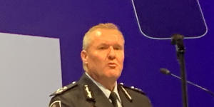 AFP assistant commissioner Peter Crozier at the press conference.