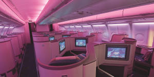 Interior of the new SriLankan Airlines business class A330-300.