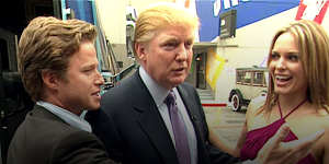  host Billy Bush,Donald Trump and actor Arianne Zucker in 2005,on the day of the infamous tape recording.