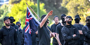 Neo-Nazi protestors in Melbourne.