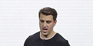 Airbnb co-founder and CEO Brian Chesky speaks during an event in San Francisco. Airbnb has taken a hit during the global pandemic,with the conversion of Airbnb properties into permanent rentals in Australia.
