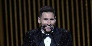 Lionel Messi speaks after winning a record seventh award for best player in the world.