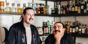 Bar manager Caleb Whittington (left) and co-owner Andrew Juskiw at Boveda in Thirroul.