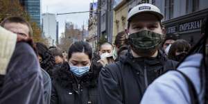 Protesters in Melbourne.