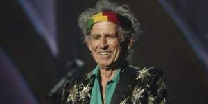 The Rolling Stones'Keith Richards in concert at Rod Laver Arena in Melbourne,2014.